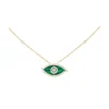Collier Lucky Eye Malachite Diamant Or Jaune