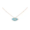 Collier Lucky Eye Turquoise Diamant Or Rose