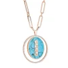Collier Lucky Move Diamant Or Rose et Turquoise