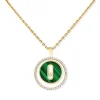 Collier Lucky Move Diamant Or Jaune et Malachite