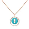 Collier Lucky Move Diamant Or Rose et Turquoise