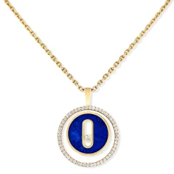 Collier Lucky Move Diamant Or Jaune et Lapis Lazuli