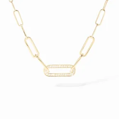 Collier Maillon petit modèle or jaune et diamants