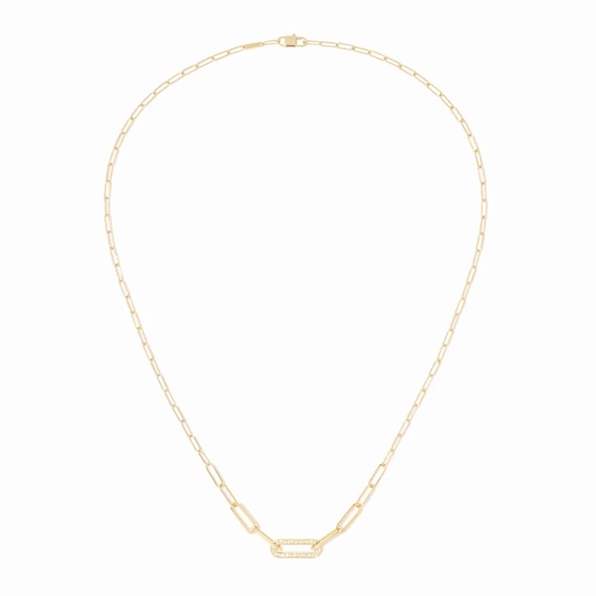 Collier Maillon petit modèle or jaune et diamants