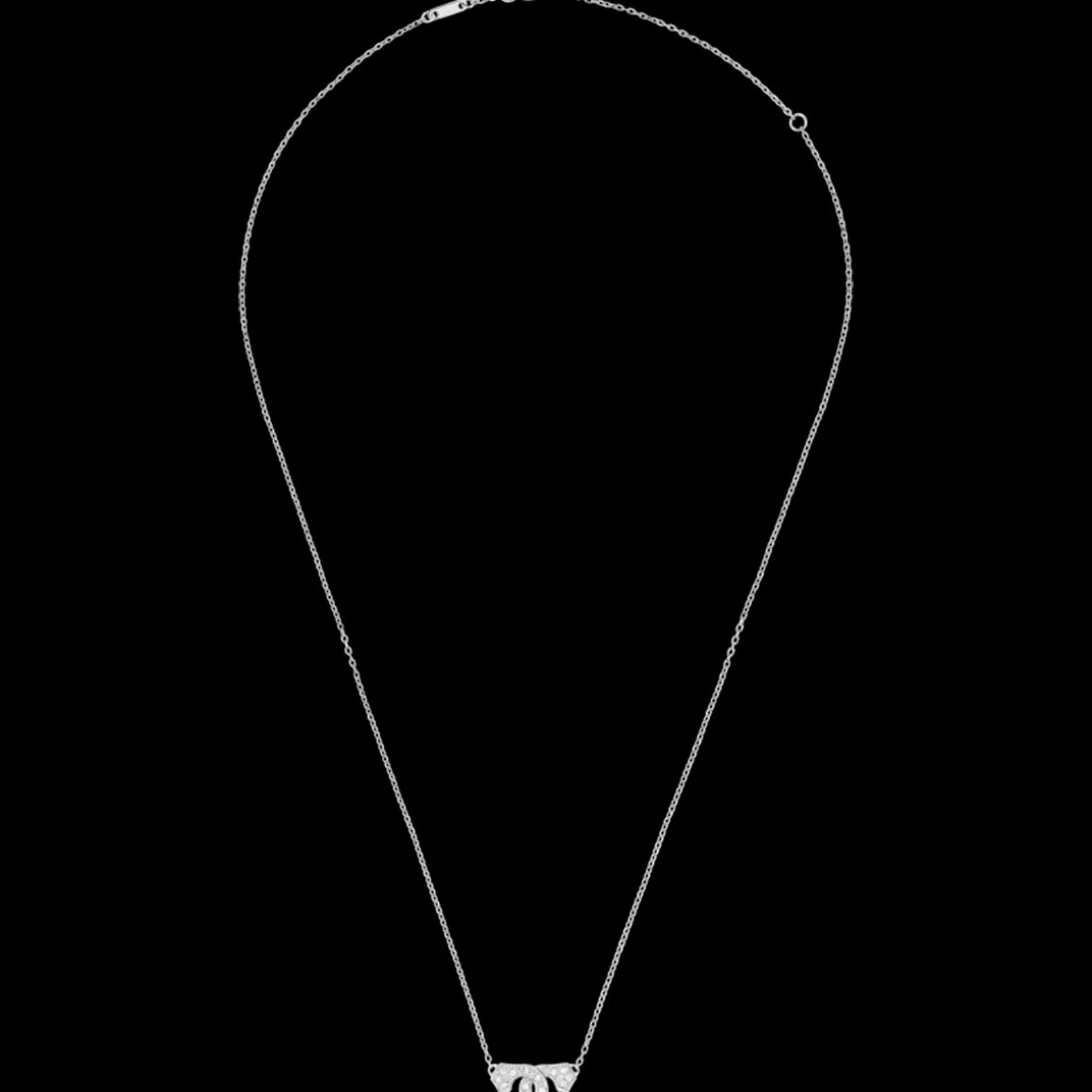 Collier Menottes dinh van R8 or blanc et diamants