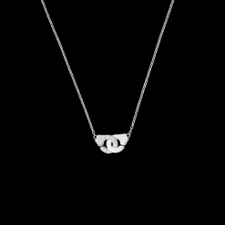 Collier Menottes dinh van R8 or blanc et diamants