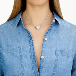 Collier Menottes dinh van R8 or blanc et diamants