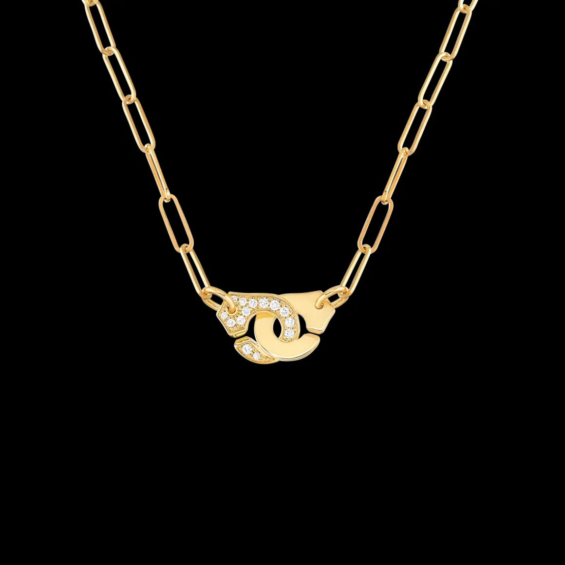 Collier Menottes dinh van R10 or jaune et diamants
