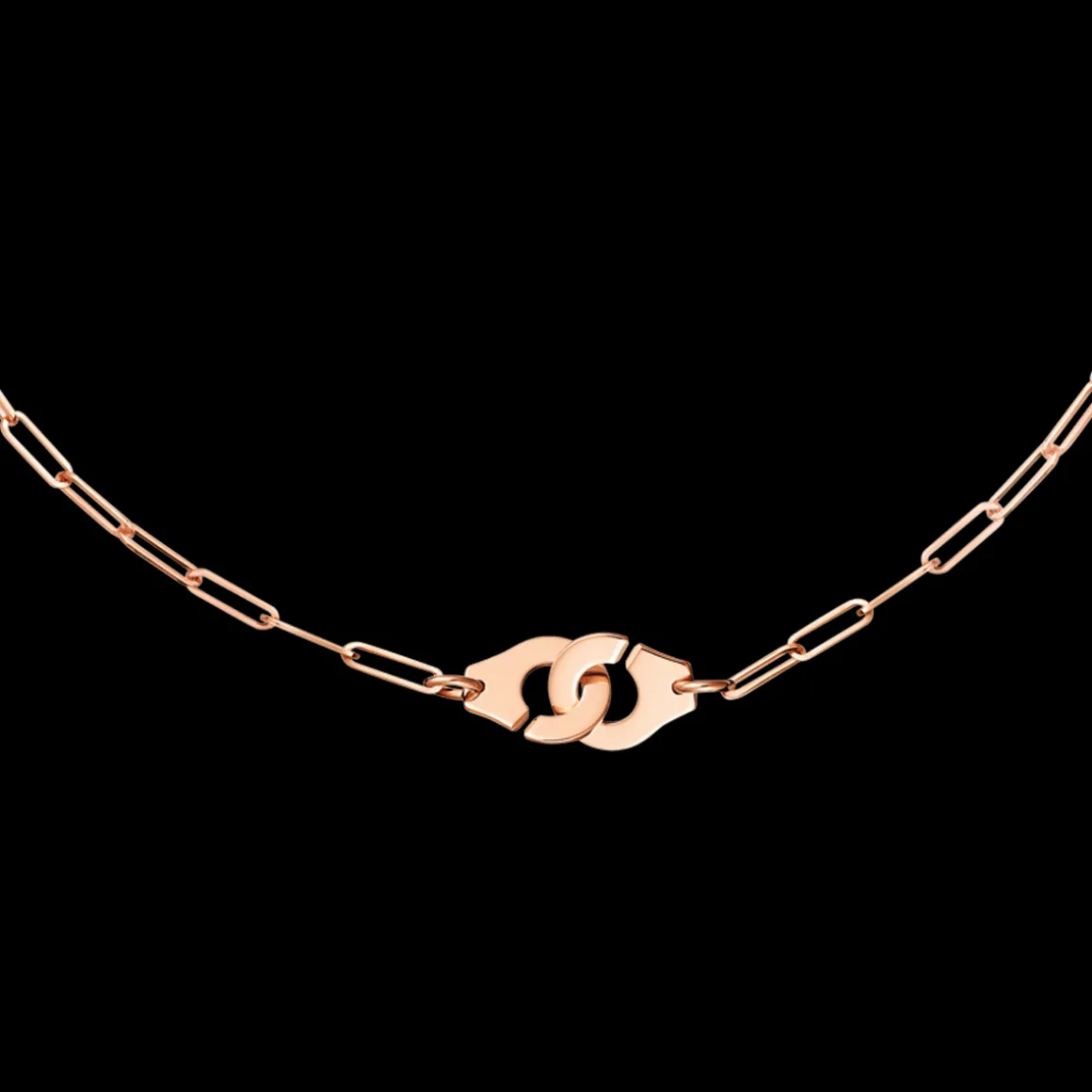 Collier Menottes dinh van R10 or rose