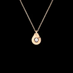Collier Menottes dinh van R8 or rose et diamant