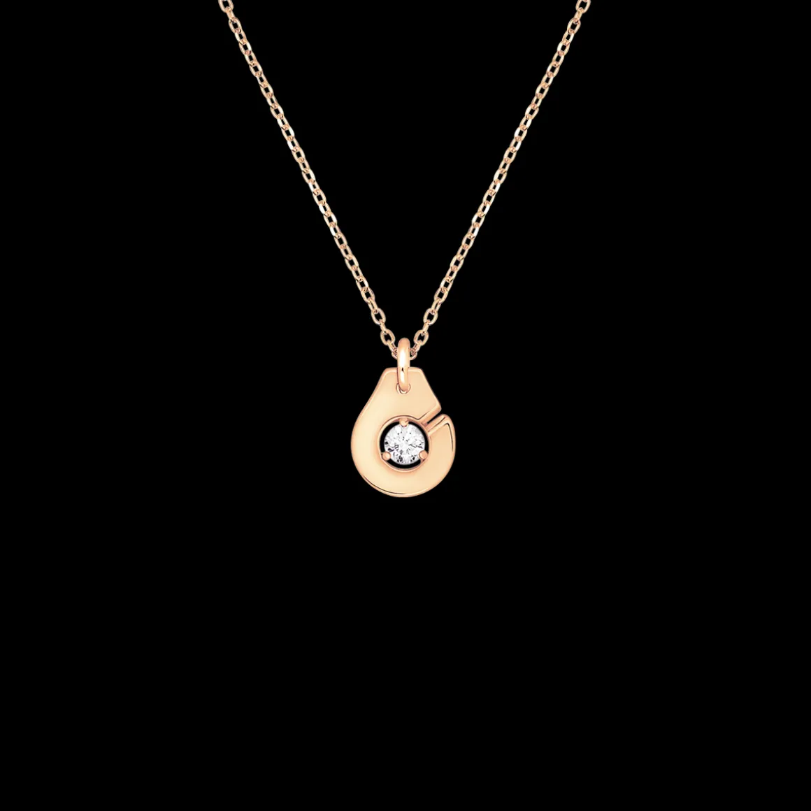 Collier Menottes dinh van R8 or rose et diamant
