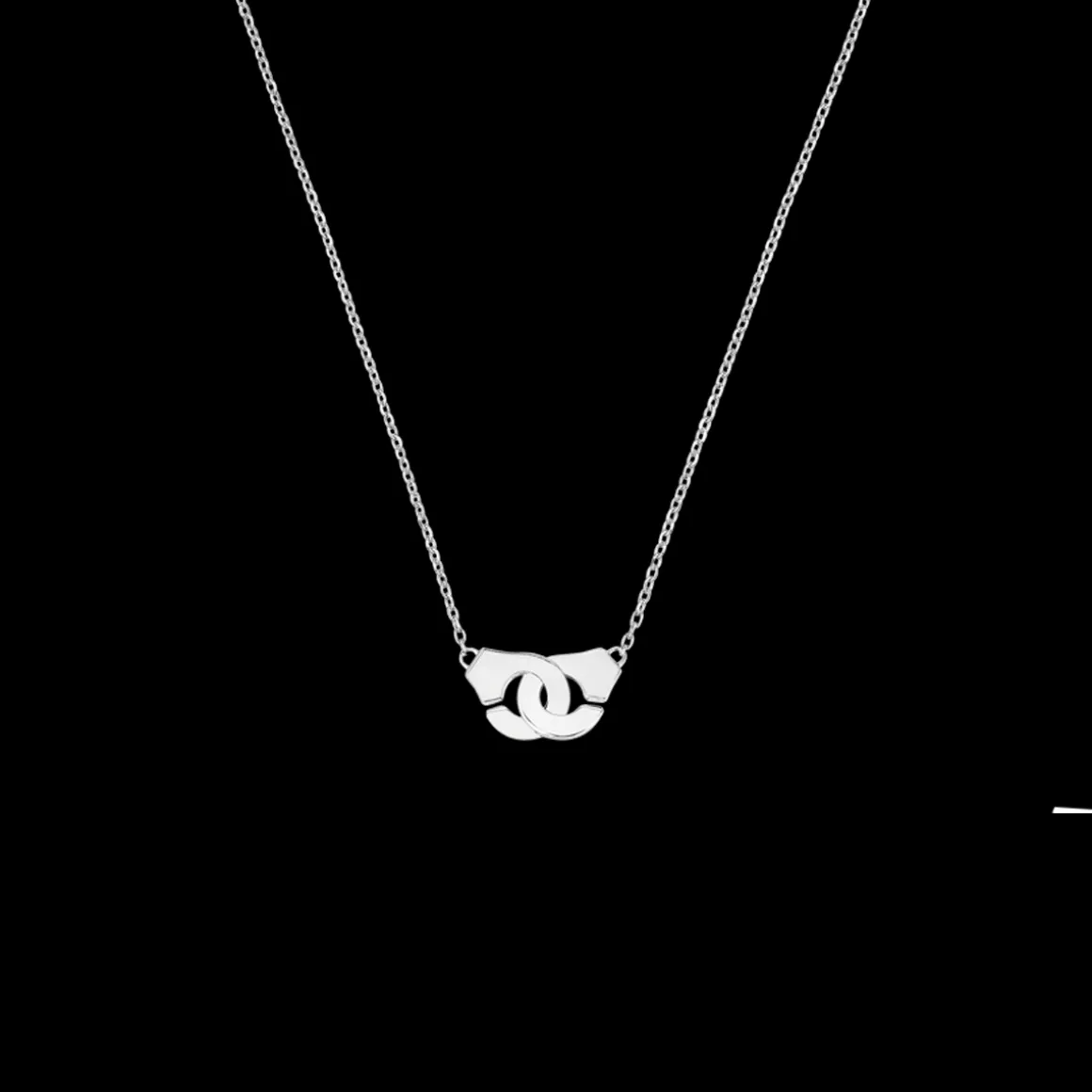 Collier Menottes dinh van R8 or blanc