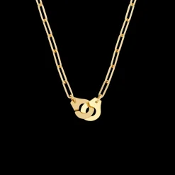 Collier Menottes dinh van R12 - 60 cm or jaune