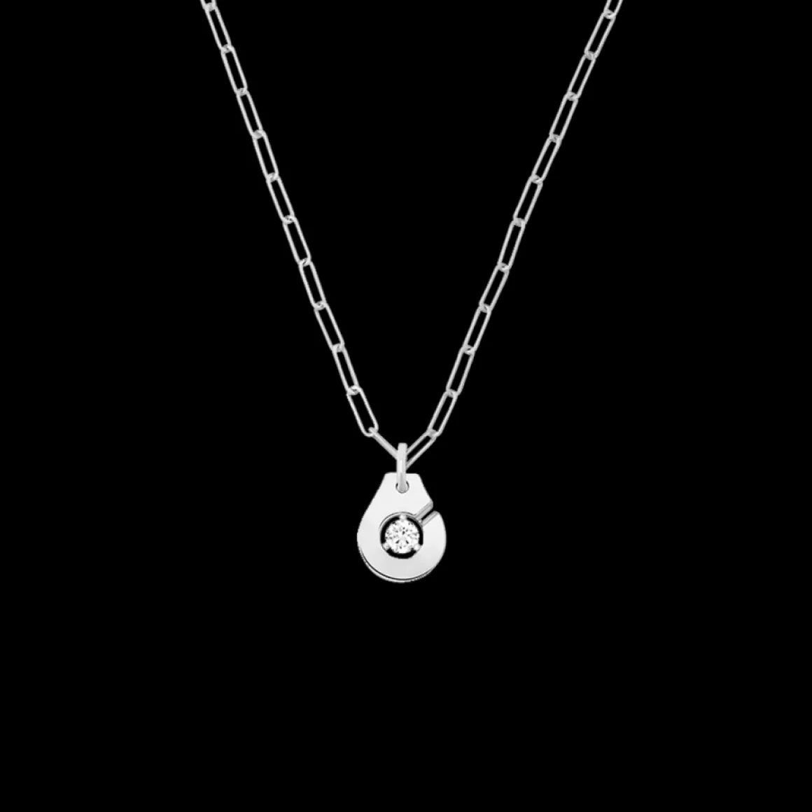 Collier Menottes dinh van R10 or blanc et diamants