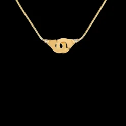 Collier Menottes dinh van R12 or jaune et diamants