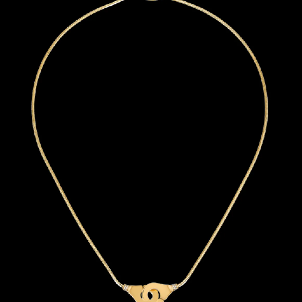 Collier Menottes dinh van R12 or jaune et diamants