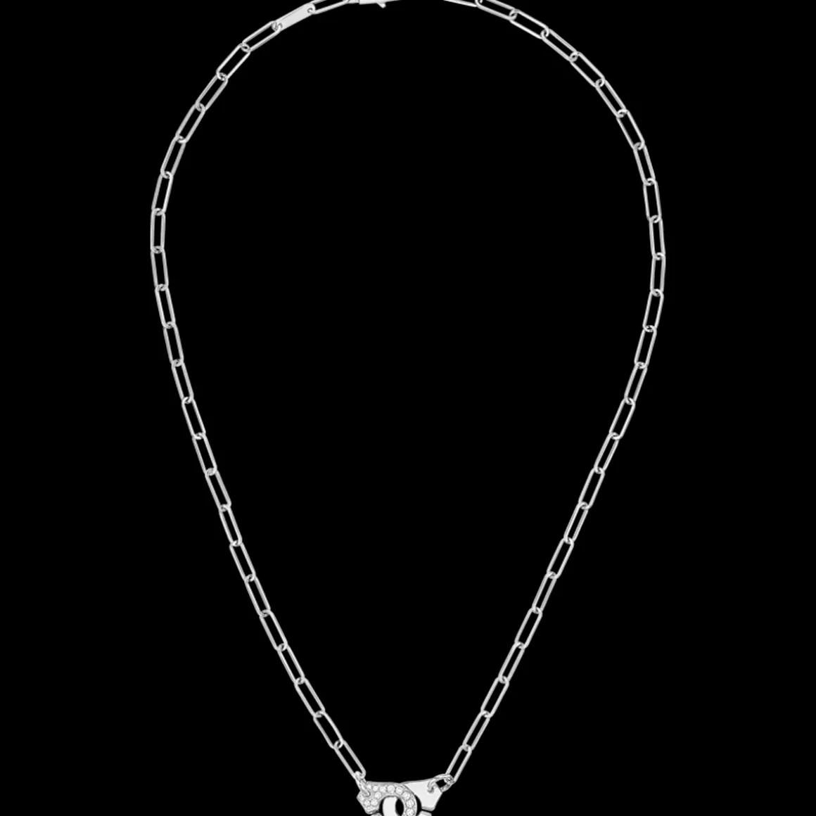 Collier Menottes dinh van R10 or blanc et diamants