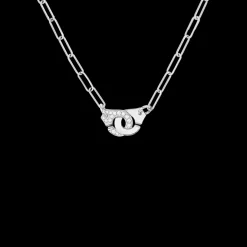 Collier Menottes dinh van R10 or blanc et diamants