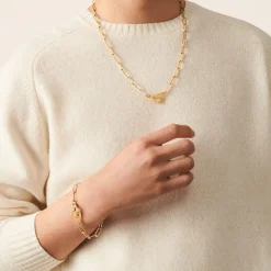 Collier Menottes dinh van R15 - 60 cm or jaune