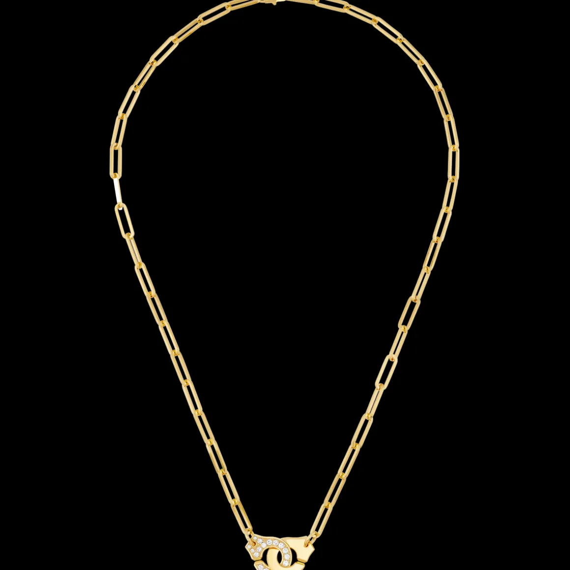 Collier Menottes dinh van R12 or jaune et diamants