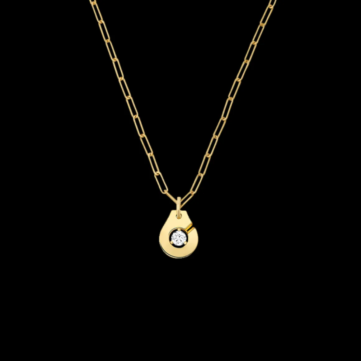 Collier Menottes dinh van R10 or jaune et diamant