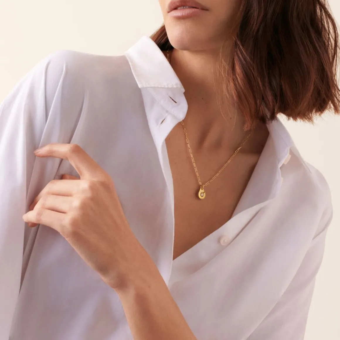 Collier Menottes dinh van R10 or jaune et diamant