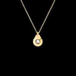 Collier Menottes dinh van R8 or jaune et diamant
