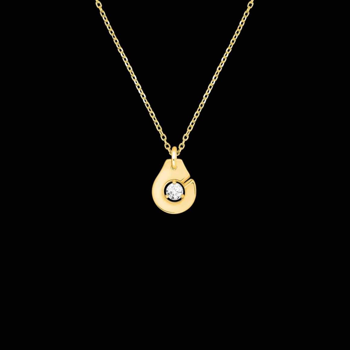 Collier Menottes dinh van R8 or jaune et diamant