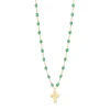 Collier menthe Croix Classique Gigi, or jaune, 42 cm