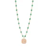 Collier menthe Miss Gigi diamant, or rose, 42 cm