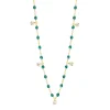 Collier émeraude Gigi Suprême, or jaune, 5 diamants, 45 cm