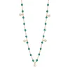 Collier émeraude Gigi Suprême, or rose, 5 diamants, 45 cm