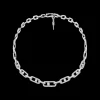 Collier Move Link Pavé Or Blanc