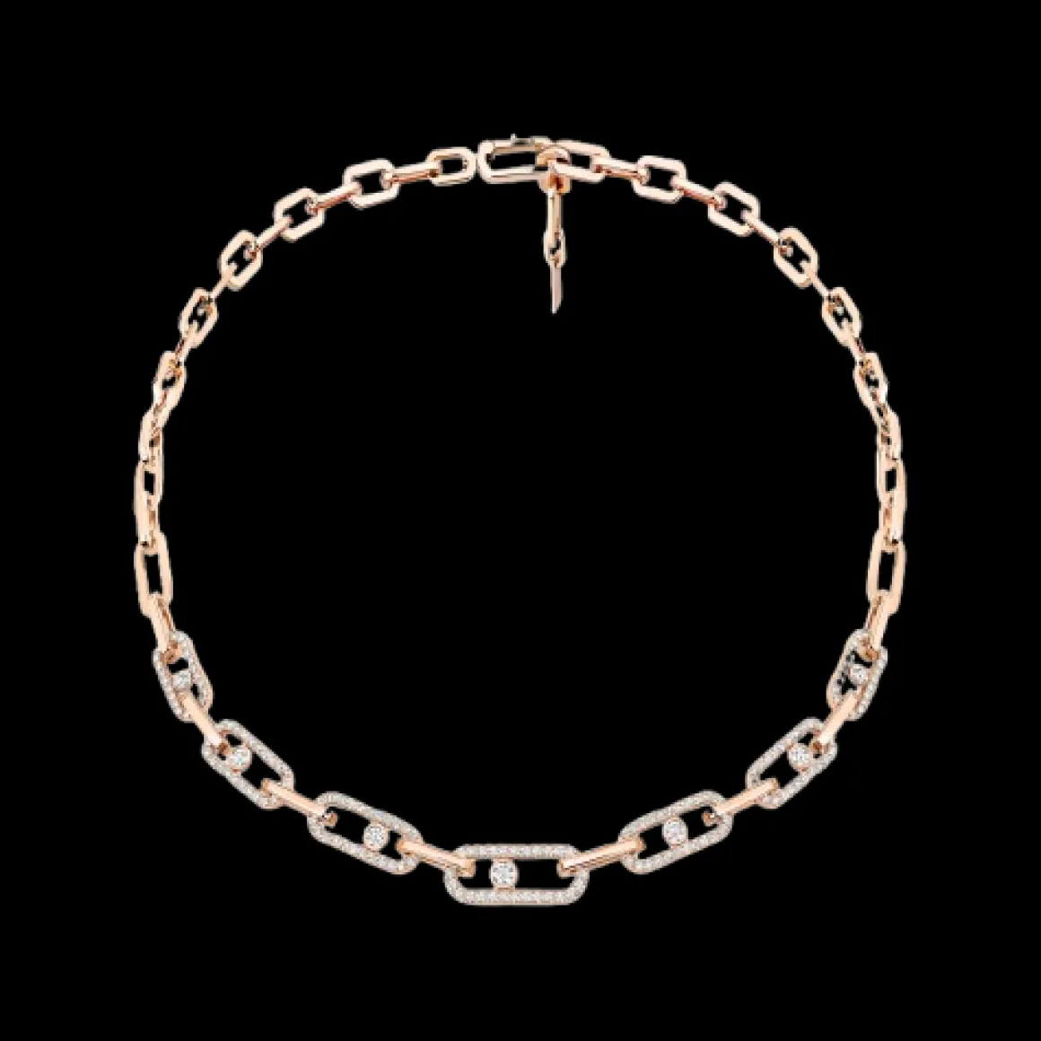 Collier Move Link Pavé Or Rose