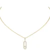 Collier Move Uno Pavé Diamant Or Jaune