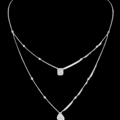 Collier My Twin 2 Rangs 0,40ct x2 Diamant Or Blanc