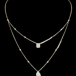 Collier My Twin 2 Rangs 0,40ct x2 Diamant Or Jaune