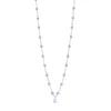Collier parme Gigi Suprême, or blanc, 1 diamant, 42 cm