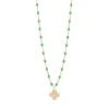 Collier prairie Lucky Trèfle, diamants, or rose, 42 cm