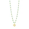 Collier prairie Lucky Trèfle, diamants, or jaune, 42 cm