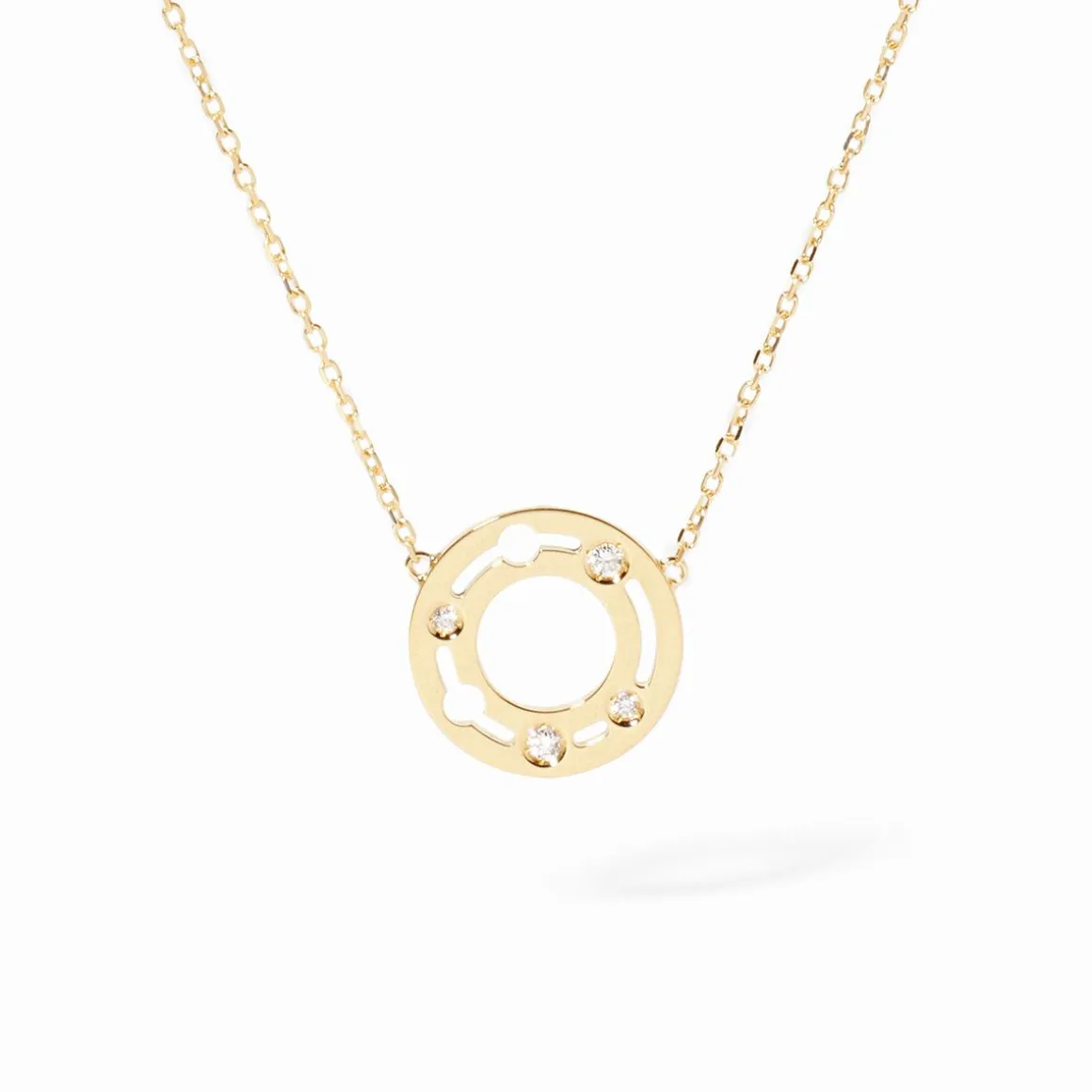 Collier Pulse or jaune et diamants