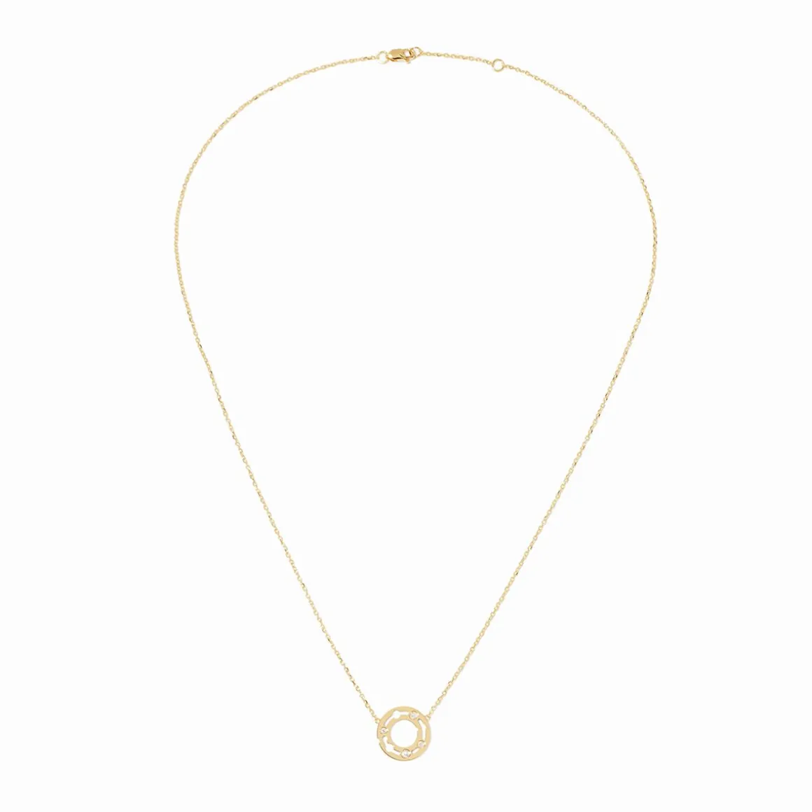 Collier Pulse or jaune et diamants