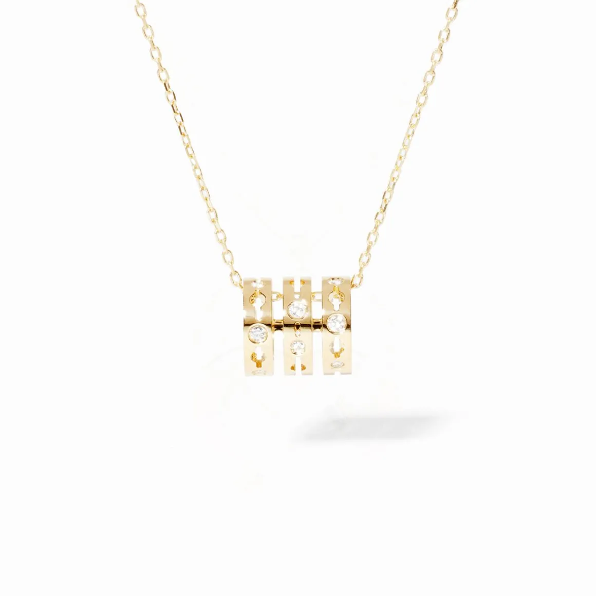 Collier Pulse or jaune et diamants