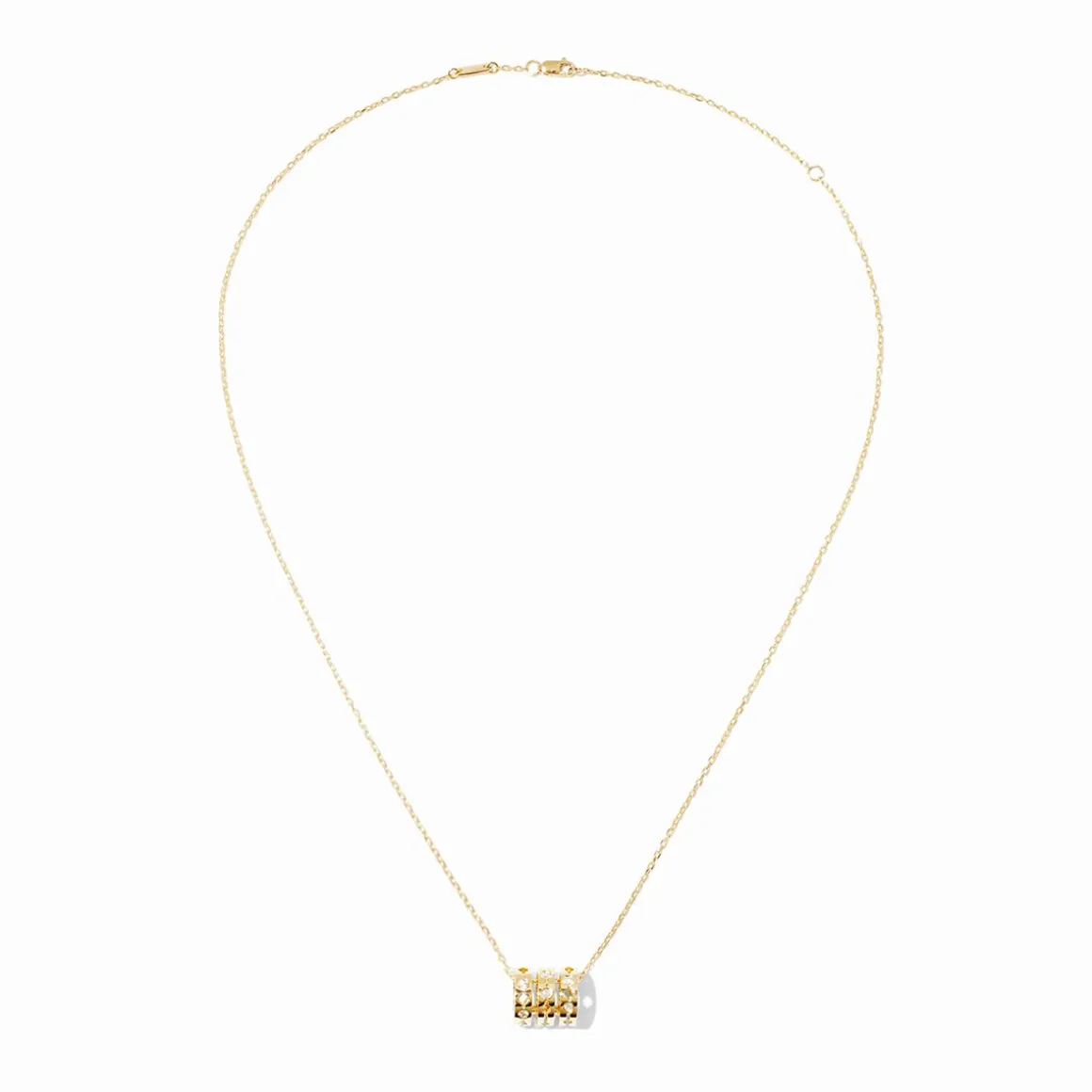 Collier Pulse or jaune et diamants