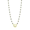 Collier quartz Fer à cheval, diamants, or jaune, 42 cm