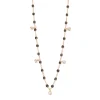 Collier quartz Gigi Suprême, or rose, 5 diamants, 45 cm