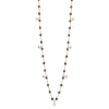 Collier quartz Gigi Suprême, or rose, 7 diamants, 50 cm
