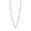 Collier quartz Gigi Suprême, or jaune, 5 diamants, 45 cm