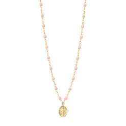 Collier rose bébé Madone, or jaune, 42 cm