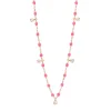Collier rose fluo Gigi Suprême, or rose, 5 diamants, 45 cm